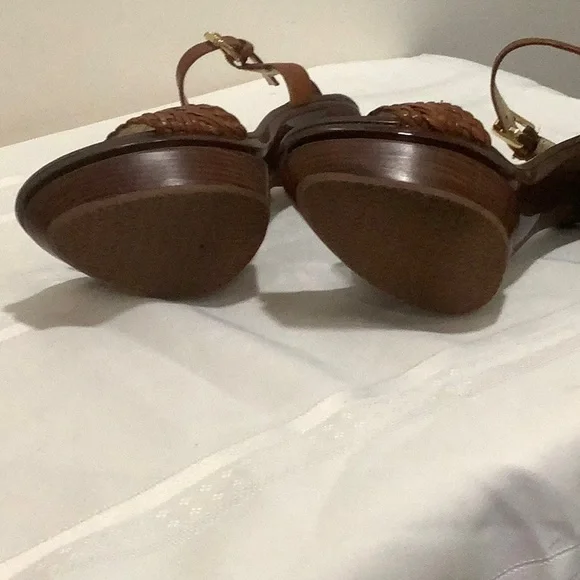 NEW Michael Kors High Heel Shoes - Camel Braided leather - Picture 9 of 10